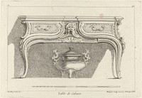 Ontwerp voor een wandtafel met twee lades (1738 - 1749) by Gabriel Huquier, Juste Aurèle Meissonnier, Gabriel Huquier and Lodewijk XV koning van Frankrijk