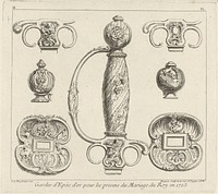 Ontwerpen voor gevesten van zwaarden (1738 - 1749) by Gabriel Huquier, Juste Aurèle Meissonnier and Gabriel Huquier