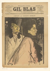 Man met grote snor kijkt vrouw na (1898) by Théophile Alexandre Steinlen and anonymous