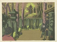 Sengakuji begraafplaats (1945) by Azechi Umetarô, Hirai Koichi and Uemura Masuro