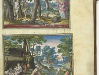 Adam en Eva aan het werk buiten het paradijs (1583) by Johann Sadeler I, Maerten de Vos, Johann Sadeler I, Johann Sadeler I and Johann Sadeler I