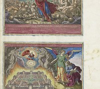 Visioen van Ezechiël (1579) by Johann Sadeler I, Maerten de Vos, Johann Sadeler I and Filips II koning van Spanje