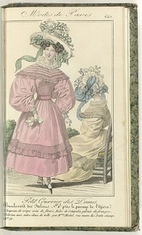 Petit Courrier des Dames, 25 mai 1829, No. 640 : Chapeau de crèpe... (1829) by anonymous and Dondey Dupré