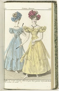 Journal des Dames et des Modes, Costume Parisien, 31 août 1827, (2530): Coeffure en rubans de gaze... (1827) by anonymous and Pierre de la Mésangère
