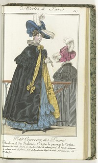 Petit Courrier des Dames, 30 novembre 1827, No. 517 : Manteau de satin doublé de pluche... (1827) by anonymous and Dondey Dupré