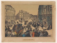 Gezicht op de Boulevard des Italiens te Parijs (1829 - 1880) by anonymous and firma Joseph Scholz