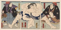 Sumowedstrijd (c. 1860) by Kunisada II  Utagawa and Daikokuya Heikichi