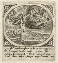 Vierde engel blaast op bazuin (1585) by Adriaen Collaert, Jan Snellinck I and Gerard de Jode