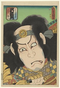 Nakamura Utaemon III in de rol van Gotobei Moritsugu (1863) by Utagawa Kunisada I, Kiyomizu Ryusan and Ebisuya Shôshichi