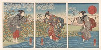 De Ide Tama rivier in de provincie Yamashiro (c. 1847) by Utagawa Kuniyoshi and Sanoya Kihei