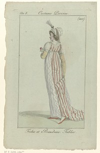 Journal des Dames et des Modes, Costume Parisien, 4 juin 1800, An 8 (220) : Fichu et Bandeau. Tablier. (1800) by anonymous and Pierre de la Mésangère