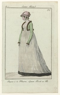 Journal des Dames et des Modes, Costume Parisien, 23 février 1799, An 7 (91) : Chapeau à la Minerv (...) (1799) by anonymous, Sellèque and Pierre de la Mésangère