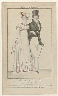 Observateur des Modes, 1818, No. 3 : Toque de gaz (...) (1818) by anonymous