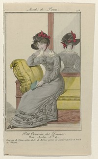 Petit Courrier des Dames, ca. 1823, No. 198 : Chapeau de velours plein (...) (c. 1823) by anonymous and Dupré uitgever