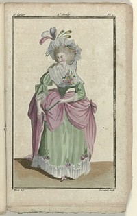 Magasin des Modes Nouvelles Françaises et Anglaises, 20 décembre 1786, 2e Année, 4e cahier, Pl. 1 (1786) by A B Duhamel, Milan and Buisson