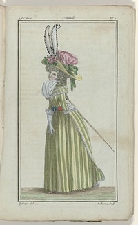 Magasin des Modes Nouvelles Françaises et Anglaises, seconde année, No 29, 30 Aout 1787, Pl.  1 (1787) by A B Duhamel, Claude Louis Desrais and Buisson