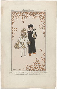Journal des Dames et des Modes, Costumes Parisiens, 1913, No. 44 : Manteau de ratin (...) (1913) by Monogrammist MFN and anonymous