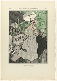Modes et Manières d'Aujourd'hui, 1922, Pl. 5 : Aux Courses (1923) by Fernand Siméon and anonymous
