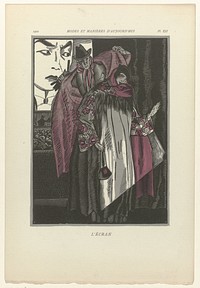 Modes et Manières d'Aujourd'hui, 1922, Pl. 12 : L'écran (1923) by Fernand Siméon and anonymous
