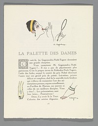 Gazette du Bon Ton, 1914 - No. 5, pag. 153: La Palette des Dames (1914) by E Ayres, anonymous, Lucien Vogel, Paul Cassirer, Heinemann, Jacques Povolozky and G Kadar