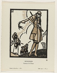 Gazette du Bon Ton, 1920 - No. 6 : Remords / Costume de Chasse (1920) by Maurice Leroy, anonymous, Lucien Vogel, The Field Press, Naville et Cie, Condé Nast Publisher and Imprimerie Studium