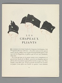 Gazette du Bon Ton, 1922 - No. 9 : p. 265: Les chapeaux pliants (1922) by anonymous, Lucien Vogel, Condé Nast Publisher and Condé Nast et Co Ltd