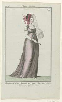 Journal des Dames et des Modes, Costume Parisien, 7 août 1798, An 6, (54) : Chapeau orné d'une Guirland (...) (1798) by anonymous, Sellèque and Pierre de la Mésangère