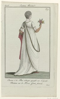 Journal des Dames et des Modes, Costume Parisien, 22 août 1798, An 6, (57) : Cheveux à la Titus (...) (1798) by anonymous, Sellèque and Pierre de la Mésangère