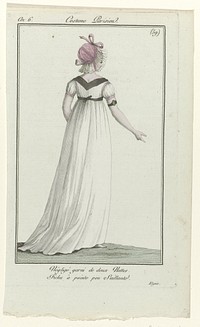 Journal des Dames et des Modes, Costume Parisien, 1 septembre 1798, An 6 (59) : Négligé garni de deux Nattes (...) (1798) by anonymous, Sellèque and Pierre de la Mésangère