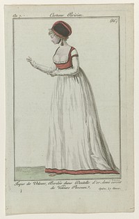 Journal des Dames et des Modes, Costume Parisien, 24 janvier 1799, An 7 (86) : Toque de Velours (...) (1799) by Pierre Charles Baquoy, Sellèque and Pierre de la Mésangère