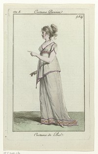 Journal des Dames et des Modes, Costume Parisien, 5 janvier 1800, An 8 (184) : Costume de Bal (1800) by Pierre Charles Baquoy and Pierre de la Mésangère