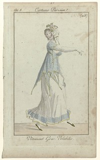 Journal des Dames et des Modes, Costume Parisien, 25 mai 1800, An 8 (218) : Vêtement Grec. Volubilis (1800) by anonymous and Pierre de la Mésangère