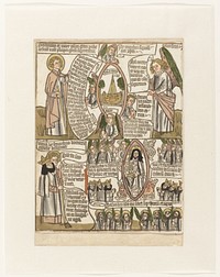 De vier engelen bij de vier hoeken van de aarde en de lofzang van de zaligen uit Johannes' Apocalypse (c. 1460 - c. 1467) by anonymous