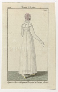 Journal des Dames et des Modes, Costume Parisien, 30 septembre 1809, (1007): Capote de Tull (...) (1809) by anonymous and Pierre de la Mésangère