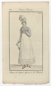 Journal des Dames et des Modes, Costume Parisien, 20 mai 1816, (1565): Chapeau de Virgini (...) (1816) by Pierre Charles Baquoy, Horace Vernet and Pierre de la Mésangère