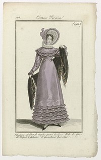 Journal des Dames et des Modes, Costume Parisien, 10 octobre 1818, (1765): Chapeau de Gros de Naples (...) (1818) by anonymous and Pierre de la Mésangère