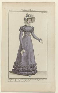 Journal des Dames et des Modes, Costume Parisien, 5 mai 1822, (2065): Chapeau de bois blanc (...) (1822) by anonymous and Pierre de la Mésangère