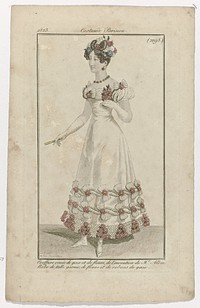 Journal des Dames et des Modes, Costume Parisien, 5 décembre 1823, (2198): Coeffure ornée de gaz (...) (1823) by anonymous and Pierre de la Mésangère