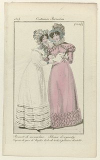 Journal des Dames et des Modes, Costume Parisien, 5 août 1824, (2254): Bonnet de mousselin (...) (1824) by August Delvaux and Pierre de la Mésangère