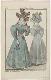 Journal des Dames et des Modes, Costume Parisien, 31 octobre 1827, (2546): Capote de gros de Naples (...) (1827) by anonymous and Pierre de la Mésangère