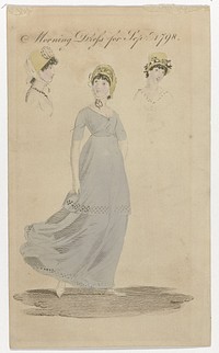 Ladies Monthly Museum, 1798 : Morning Dress for Sep.r 1798 (1798) by anonymous and Verner and Hood