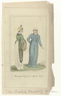 Ladies Monthly Museum, 1801 : Morning Dress for April, 1801 (1801) by anonymous and Verner and Hood