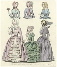 The World of Fashion, Febr. 1845 : The Last & Newest (...)Morning Dresses (1845) by anonymous