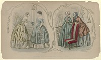 Godey's Ladies Book 1850 : Godey's Paris Fashions Americanized (c. 1850) by anonymous