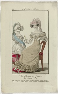 Petit Courrier des Dames, 1823, No. 148 : Robe de Paupelin (...) (1823) by Barrau and Dupré uitgever