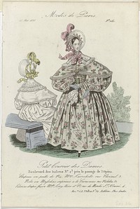 Petit Courrier des Dames, 25 Mai 1835, No. 1161 : Chapeau en paille de Riz (...) (1835) by anonymous, Dupré uitgever and S and J Fuller