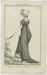Journal des Dames et des Modes, Costume Parisien, 17 août 1799, An 7, (149.) : Coeffure de Fantaisi (...) (1799) by anonymous and Pierre de la Mésangère