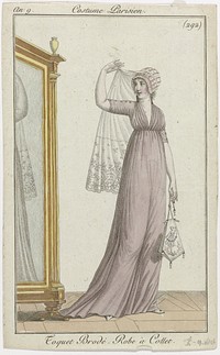 Journal des Dames et des Modes, Costume Parisien, 5 avril 1801, An 9, (292) : Toquet Brodé (...) (1801) by anonymous and Pierre de la Mésangère