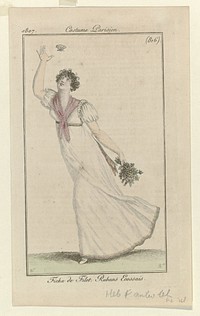 Journal des Dames et des Modes, Costume Parisien, 20 juin 1807, (816): Fichu de Filet (...) (1807) by Pierre Charles Baquoy, Martial Deny and Pierre de la Mésangère