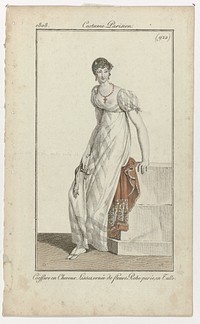 Journal des Dames et des Modes, Costume Parisien, 25 septembre 1808, (922): Coeffure en Cheveux (...) (1808) by Pierre Charles Baquoy, Martial Deny and Pierre de la Mésangère
